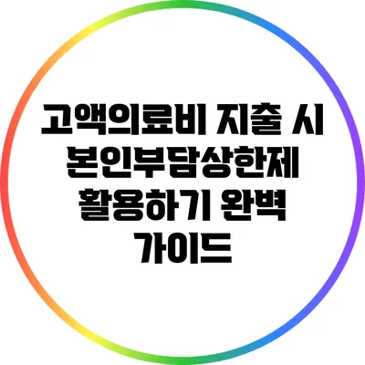 고액의료비 지출 시 본인부담상한제 활용하기 완벽 가이드