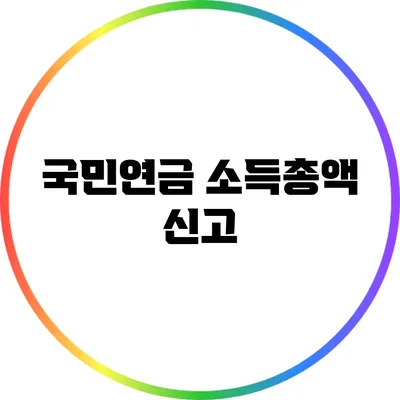 국민연금 소득총액 신고