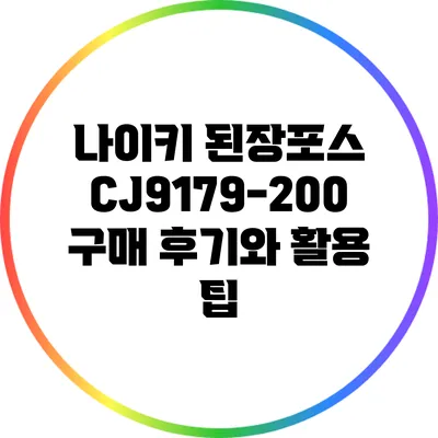 나이키 된장포스 CJ9179-200 구매 후기와 활용 팁