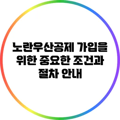 노란우산공제 가입을 위한 중요한 조건과 절차 안내