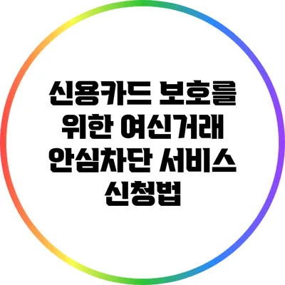 신용카드 보호를 위한 여신거래 안심차단 서비스 신청법