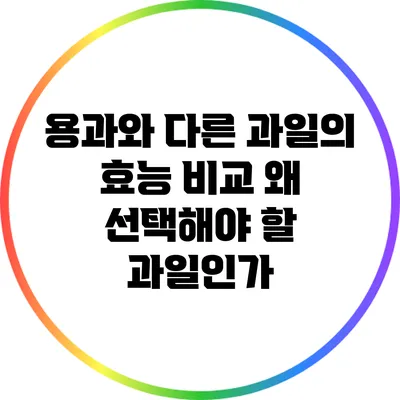 용과와 다른 과일의 효능 비교: 왜 선택해야 할 과일인가?