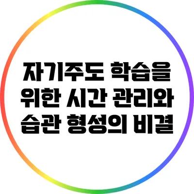 자기주도 학습을 위한 시간 관리와 습관 형성의 비결