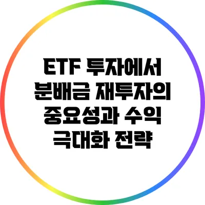 ETF 투자에서 분배금 재투자의 중요성과 수익 극대화 전략