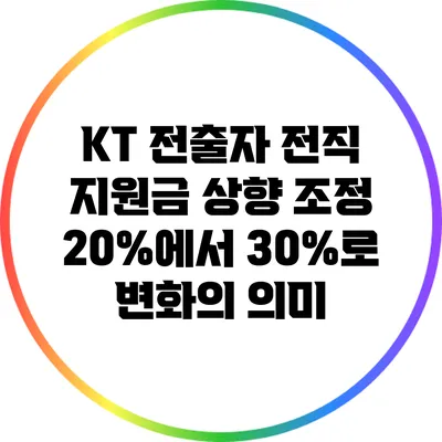 KT 전출자 전직 지원금 상향 조정: 20%에서 30%로 변화의 의미