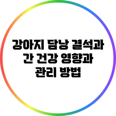 강아지 담낭 결석과 간 건강: 영향과 관리 방법