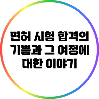 면허 시험 합격의 기쁨과 그 여정에 대한 이야기