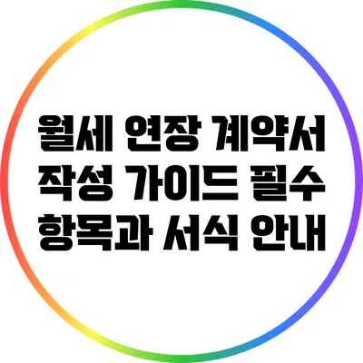 월세 연장 계약서 작성 가이드: 필수 항목과 서식 안내