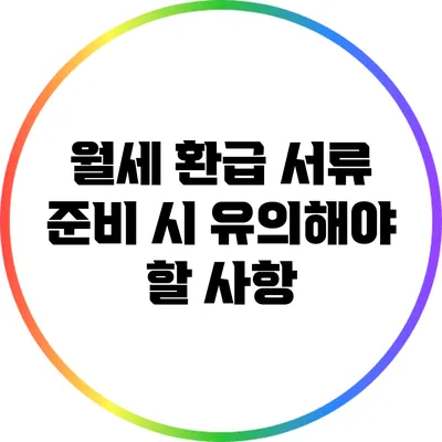 월세 환급 서류 준비 시 유의해야 할 사항