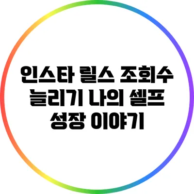 인스타 릴스 조회수 늘리기: 나의 셀프 성장 이야기