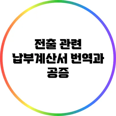 전출 관련 납부계산서 번역과 공증