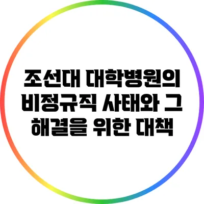 조선대 대학병원의 비정규직 사태와 그 해결을 위한 대책