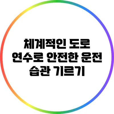 체계적인 도로 연수로 안전한 운전 습관 기르기