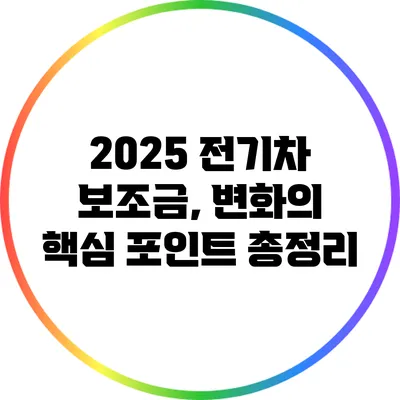 2025 전기차 보조금, 변화의 핵심 포인트 총정리