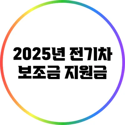2025년 전기차 보조금 지원금