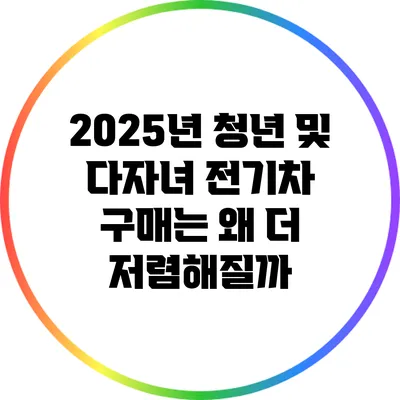 2025년 청년 및 다자녀 전기차 구매는 왜 더 저렴해질까?
