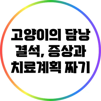 고양이의 담낭 결석, 증상과 치료계획 짜기