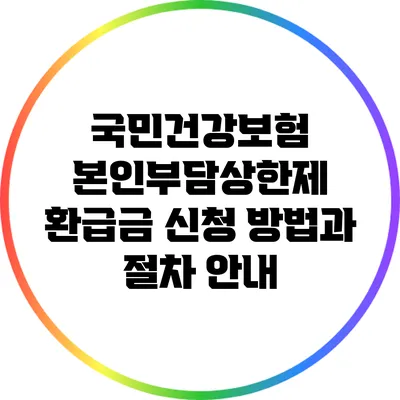 국민건강보험 본인부담상한제 환급금 신청 방법과 절차 안내