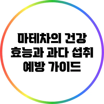 마테차의 건강 효능과 과다 섭취 예방 가이드