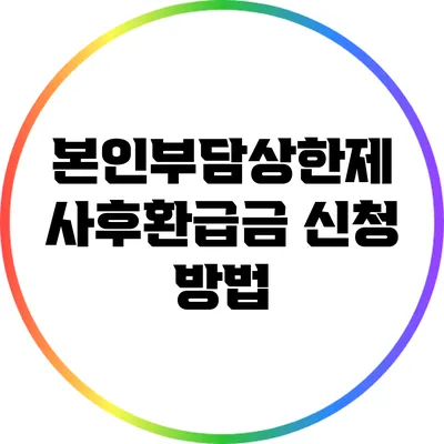 본인부담상한제 사후환급금 신청 방법