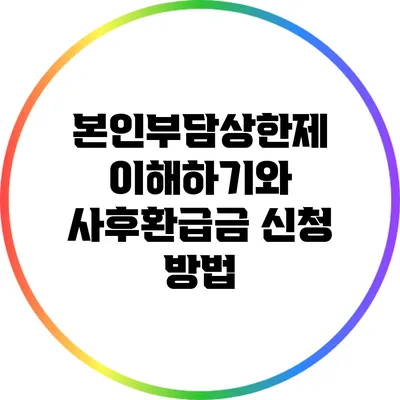 본인부담상한제 이해하기와 사후환급금 신청 방법