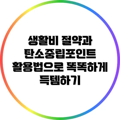 생활비 절약과 탄소중립포인트 활용법으로 똑똑하게 득템하기