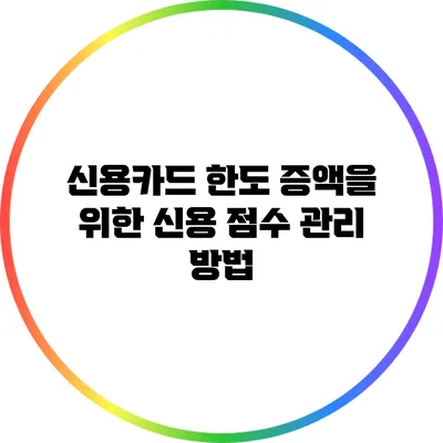 신용카드 한도 증액을 위한 신용 점수 관리 방법