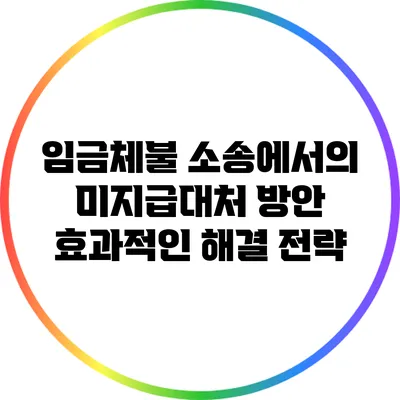 임금체불 소송에서의 미지급대처 방안: 효과적인 해결 전략