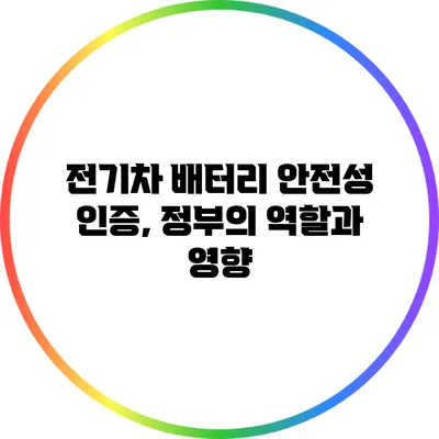 전기차 배터리 안전성 인증, 정부의 역할과 영향