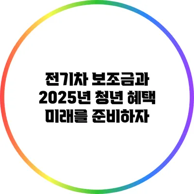 전기차 보조금과 2025년 청년 혜택: 미래를 준비하자