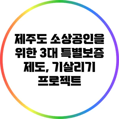 제주도 소상공인을 위한 3대 특별보증 제도, 기살리기 프로젝트