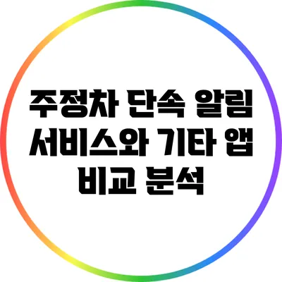 주정차 단속 알림 서비스와 기타 앱 비교 분석