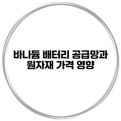 바나듐 배터리 공급망과 원자재 가격 영향
