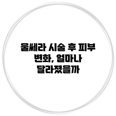 울쎄라 시술 후 피부 변화, 얼마나 달라졌을까?