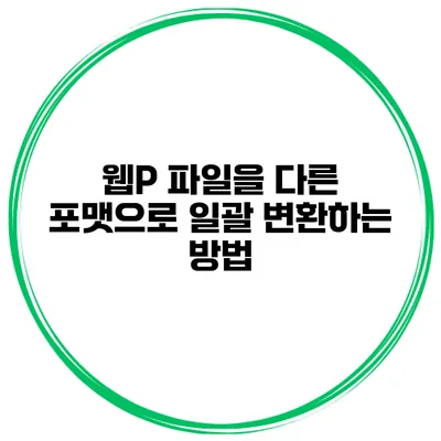 웹P 파일을 다른 포맷으로 일괄 변환하는 방법