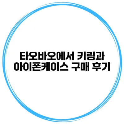 타오바오에서 키링과 아이폰케이스 구매 후기